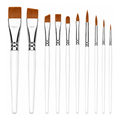 Professional White Face Painting Brush Set (10 Pieces)